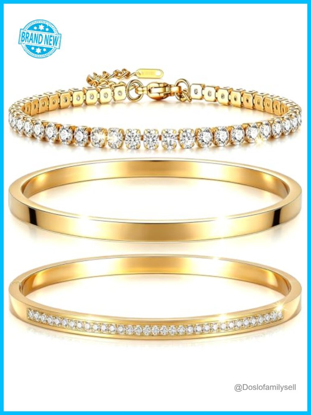Stainless Steel Bangle Bracelet Set Stackable Non Tarnish
